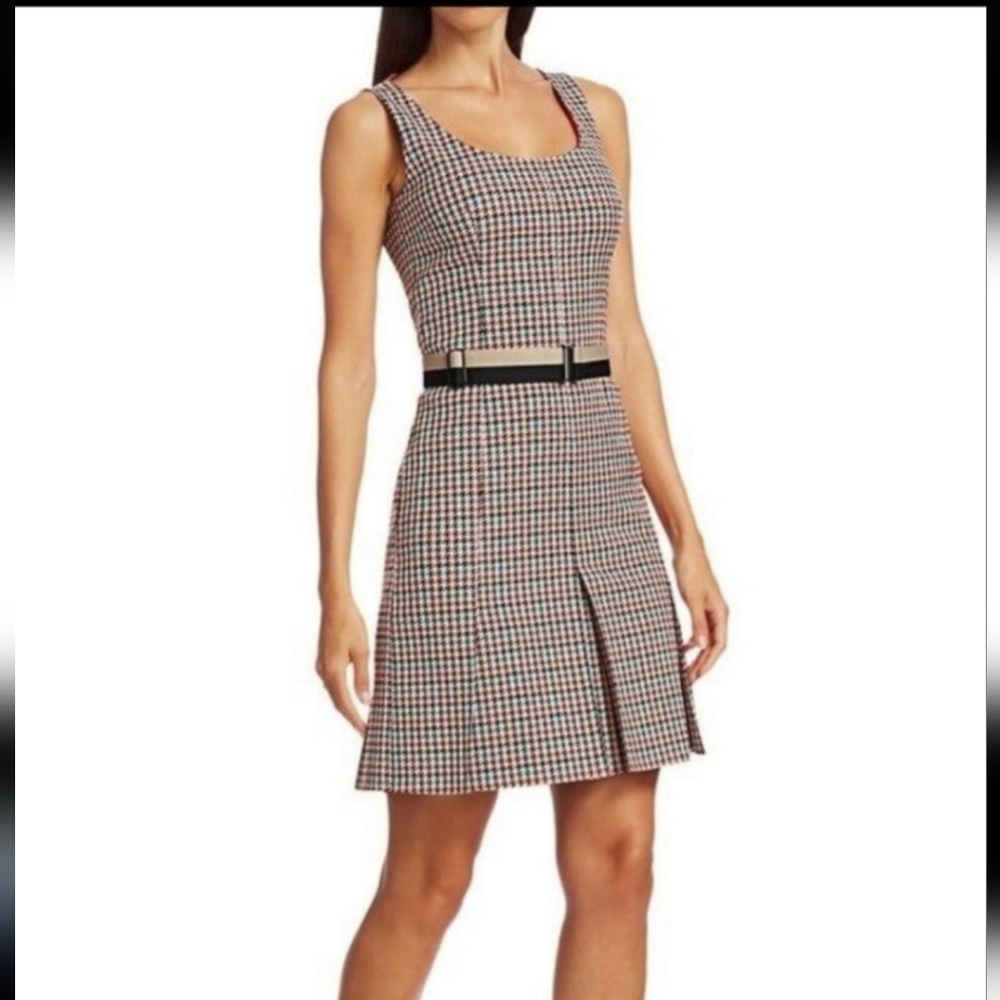 NWT $995 Akris Punto Contrast Houndstooth Dress Size 12 - Picture 3 of 15